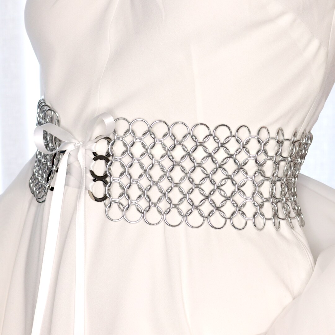 Chainmail Corset Belt - Lace Up Fantasy Waist Chain Handmade from Anodized Aluminum | MakerPlace by Michaels Chainmail Corset Belt - Lace Up Fantasy Waist Chain Handmade from Anodized Aluminum | MakerPlace by Michaels